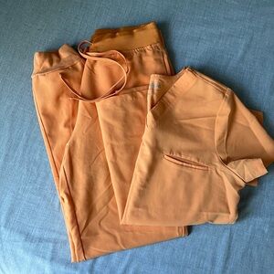 orange mandala scrub set